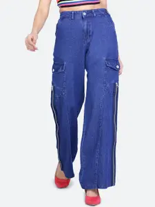 FCK-3 Women Brooklyn Wide Leg High-Rise Stretchable Cargo Styles Jeans