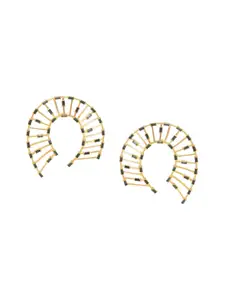 ESME Gold-Plated Swarovski Crystal Studded Geometric Drop Earrings