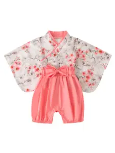 StyleCast x Revolte Girls Floral Printed Pure Cotton Top With Shorts