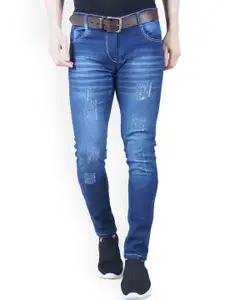 LINARIA Men Classic Slim Fit Mildly Distressed Light Fade Jeans
