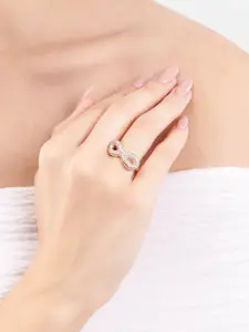 DressBerry Women Infinity Shape Stone-Studded Finger Ring