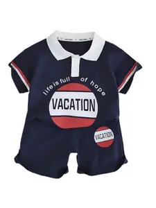 StyleCast x Revolte Boys Graphic Printed Pure Cotton T-shirt With Shorts