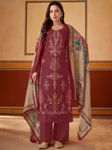 Stylee LIFESTYLE Embroidered Pure Silk Unstitched Dress Material