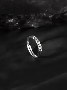 GIVA 925 Silver Rhodium-Plated Classic Chain Ring for Him Adjustable Indian 17