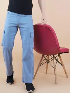 LINARIA Men Cotton Classic Relaxed Fit Mid-Rise Cargo Styles Jeans