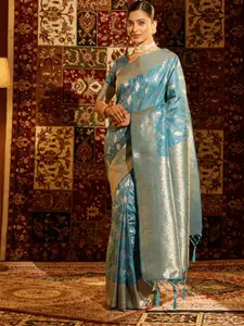 kasee Paisley Woven Design Zari Banarasi Saree