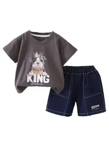 StyleCast x Revolte Boys Printed T-shirt With Shorts