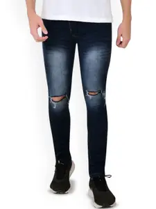 LINARIA Men Classic Slim Fit Slash Knee Light Fade Jeans