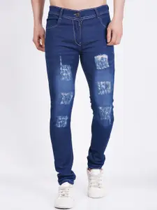 LINARIA Men Classic Slim Fit Mildly Distressed Cotton Jeans