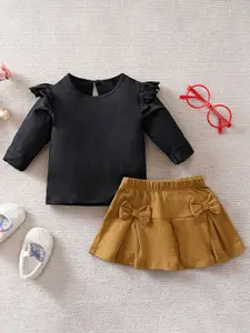 StyleCast x Revolte Girls Round Neck Pure Cotton Top with Skirt