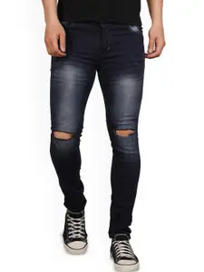 LINARIA Men Classic Slim Fit Slash Knee Light Fade Jeans