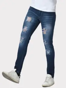 LINARIA Men Classic Slim Fit Highly Distressed Light Fade Jeans