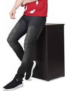 LINARIA Men Classic Mid-Rise Slim Fit Mildly Distressed Jeans