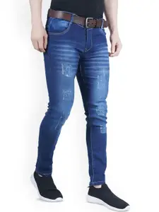 LINARIA Men Classic Slim Fit Mildly Distressed Light Fade Jeans