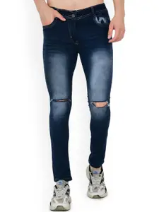 LINARIA Men Classic Slim Fit Slash Knee Light Fade Jeans