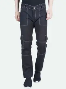 LINARIA Men Cotton Classic Slim Fit Mid-Rise Low Distress Jeans