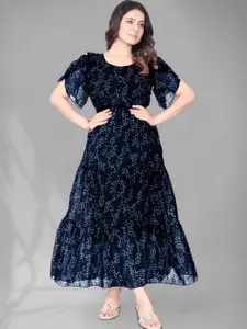Raiyani Fashion Women Printed Flared Sleeves Fit & Flare Dress
