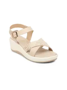 Liberty PU Wedge Sandals with Buckles