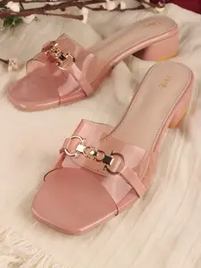 Lavie Embellished PU Block Sandals