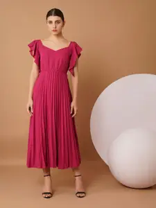 Chemistry Crepe Fit & Flare Midi Dress