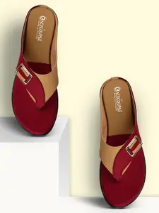 RACECOURSE Women Colourblocked Open Toe Flats