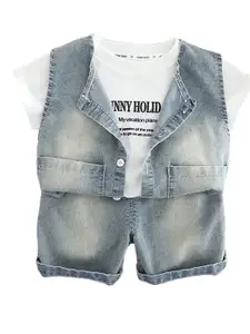 StyleCast x Revolte Boys Printed Round Neck Pure Cotton T-shirt with Shorts