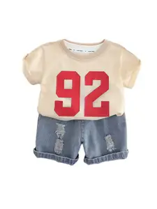 StyleCast x Revolte Boys Printed Pure Cotton T-shirt With Shorts