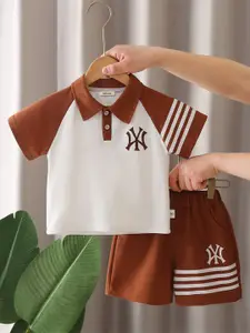 INCLUD Boys Colourblocked Polo T-shirt With Shorts