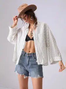 JC Collection Women Opaque Striped Casual Shirt