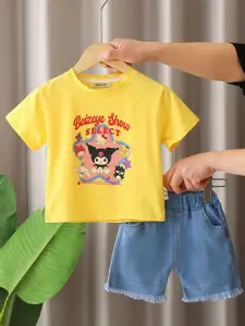 INCLUD Boys Printed Short Sleeves T-Shirt With Shorts