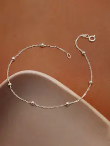 LeCalla Silver-Plated Artificial Stones and Beads Anklet