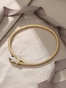 KRENOZ Gold-Plated Snake Choker Necklace