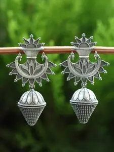 Sangria Tribal-Inspired Oxidized Drop Earrings