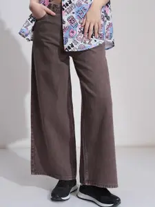 Tokyo Talkies Women Comfort Flared High-Rise Light Fade Stretchable Jeans