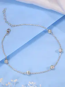 GIVA 925 Silver-Plated Bohemian Beaded Anklet