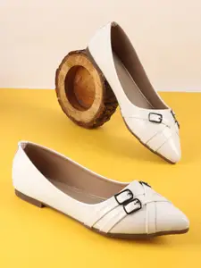 Lavie Women Casual Pointed Toe Buckles Flat Balllerinas