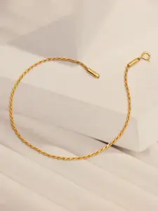 LeCalla Silver-Plated Artificial Stones and Beads Anklet