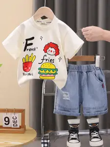 INCLUD Boys Printed Short Sleeves T-Shirt With Shorts