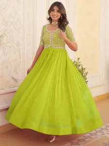 Fashion Basket Women Emboridered Work Georgette Anarkali Gown