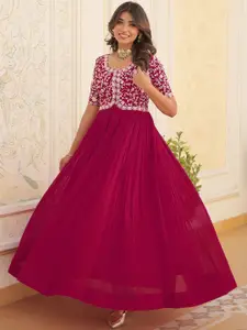 Fashion Basket Women Emboridered Work Georgette Anarkali Gown