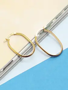 LeCalla 925 Sterling Silver-Plated Oval Shaped Hoop Earrings