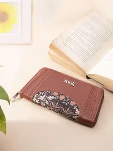ZOUK Women Floral Printed Leather Two Fold Wallet
