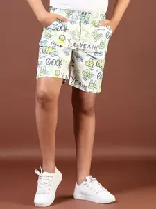 V-Mart Boys Cotton Conversational Printed Mid-Rise Regular Fit Shorts