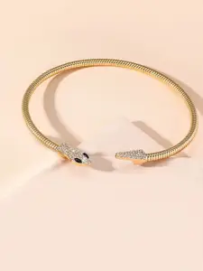 KRENOZ Gold-Plated Snake Choker Necklace
