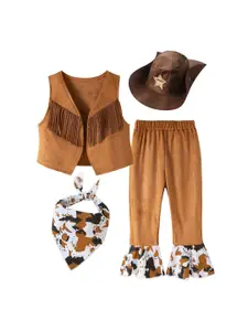 StyleCast x Revolte Kids Unisex Grils Printed Strapless Top With Trousers And Waistcoat