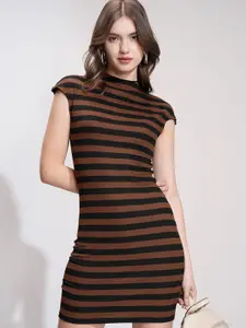 Tokyo Talkies Women Striped Bodycon Mini Dress