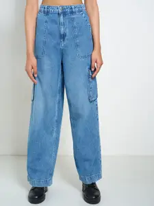 SF JEANS by Pantaloons Women Wide Leg High-Rise Light Fade Jeans