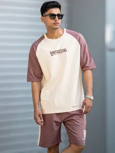 Maniac Printed Pure Cotton Round Neck T-Shirt With Shorts Co-Ords