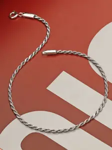 LeCalla Silver-Plated Artificial Stones and Beads Anklet