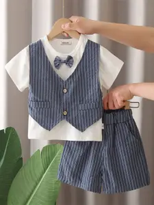 INCLUD Boys T-Shirt Attached Waistcoat With Shorts